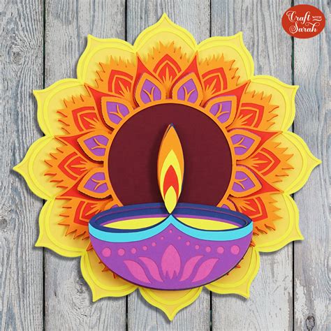 Free SVG! 🪔 Mandala Diya Lamp for Diwali | Diy diwali decorations, Diwali craft, Paper crafts diy