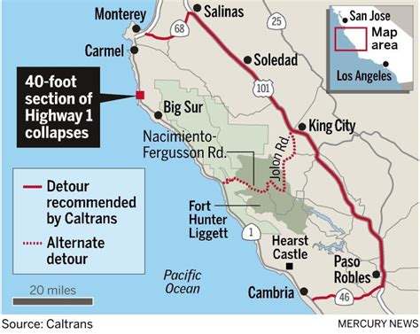 Landslide closes picturesque Highway 1 – The Mercury News