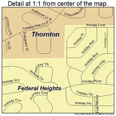 Federal Heights Colorado Street Map 0826270