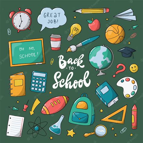 School Supplies Clip Art Bundle (Color and B&W) - Edu Clips - Clip Art Library