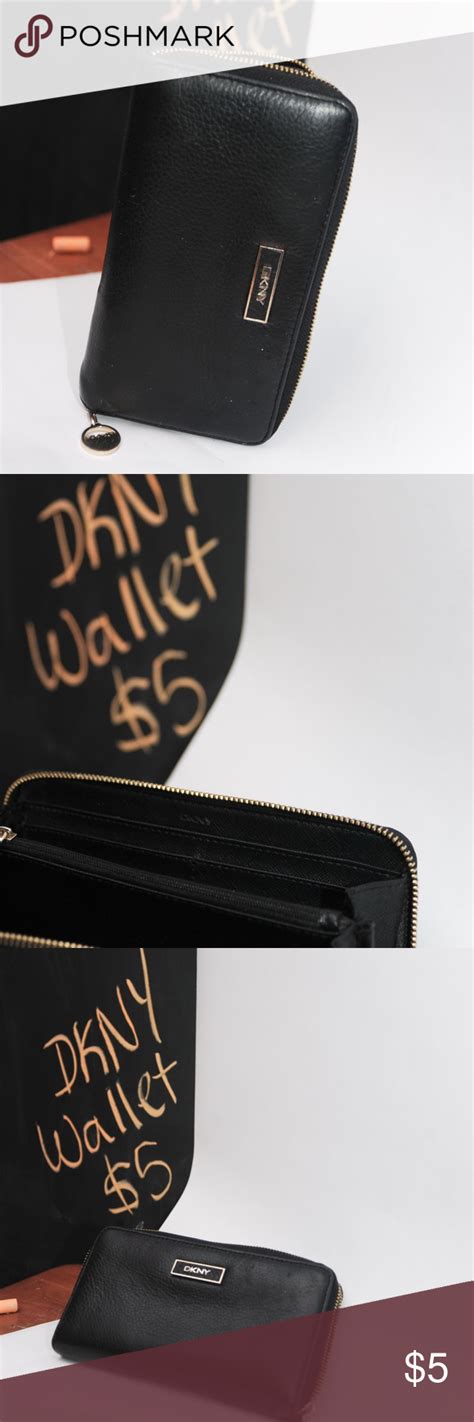 DKNY Black Leather Wallet | Black leather wallet, Leather wallet, Dkny bag