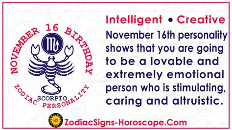 November 16 Zodiac (Scorpio) Horoscope Birthday Personality and Lucky Things