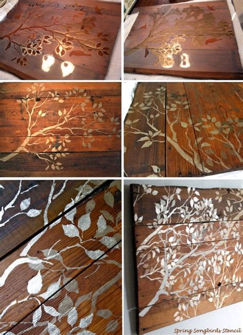 Stencil Ideas: Stenciling Wood Wall Art! - Stencil Stories