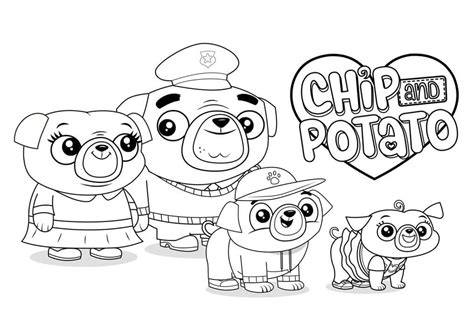 Chip and Potato Characters Coloring Page - Free Printable Coloring ...