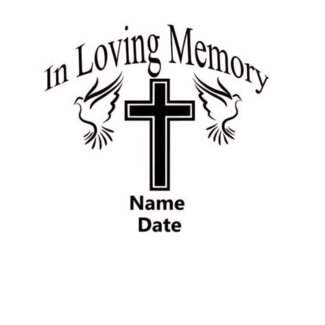 In Loving Memory Decal Cross Decal Angel Wings Rest in peace decal Physical Decal Bumper ...