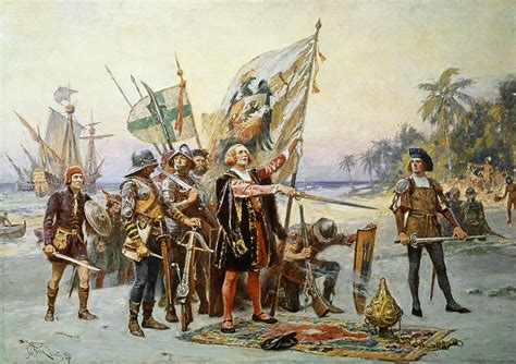 Christopher Columbus Landing at San Salvadore, 19th Century Painting | PBS LearningMedia