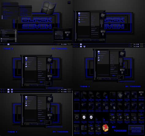 windows 7 theme black seven blue by tono3022 on DeviantArt