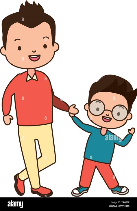 dad and son holding hands Stock Vector Image & Art - Alamy