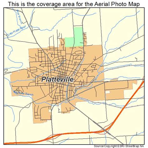 Aerial Photography Map of Platteville, WI Wisconsin