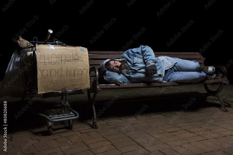 Sleeping Homeless Stock Photo | Adobe Stock