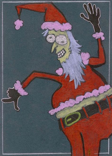 Pink Zombie Santa Drawing by Ralf Schulze - Fine Art America