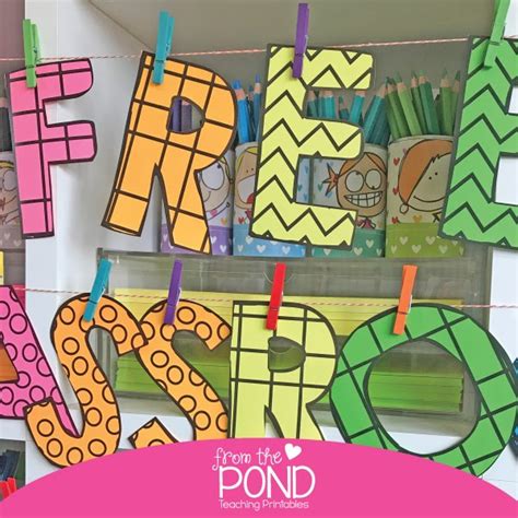 Printable Bulletin Board Letters | From the Pond