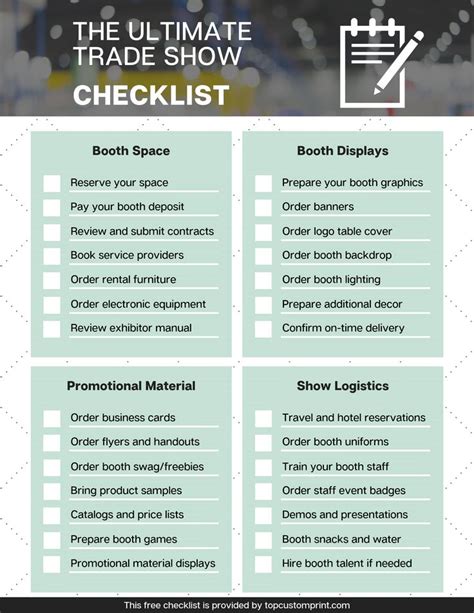 The Ultimate Trade Show Checklist | Marketing plan template, Event ...