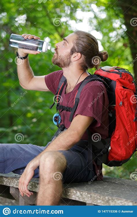 Caucasian Man Drinking Water Stock Photo - Image of muscular, heat ...