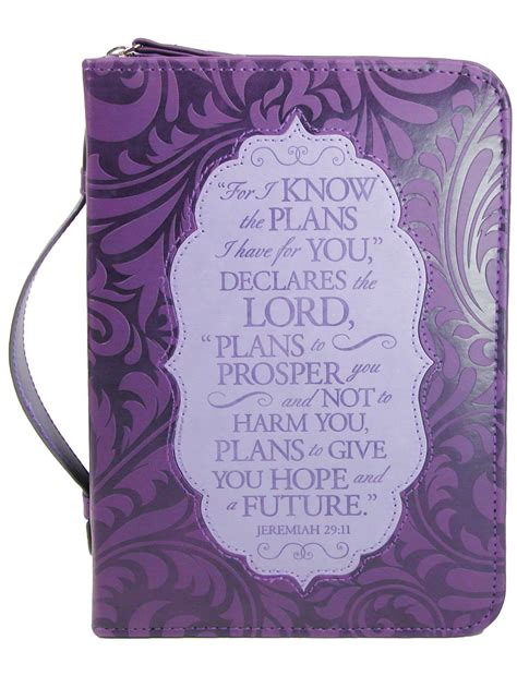 Divinity Boutique Embossed Purple Bible Book Cover Jeremiah 29:11 ...