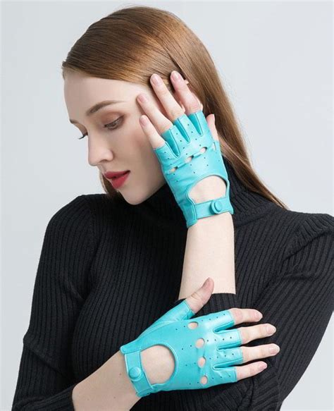 Fingerless Gloves Driving Motorcycle Warm Blue Unlined