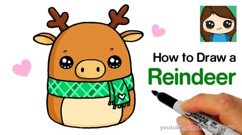 How to Draw a Reindeer Easy | Squishmallows - YouTube | Cute drawings ...