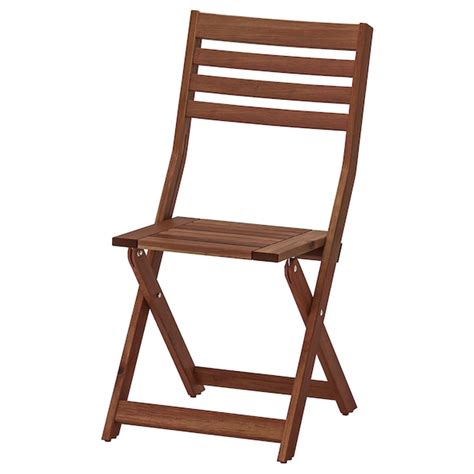 ÄPPLARÖ Chair, outdoor, foldable brown stained - IKEA