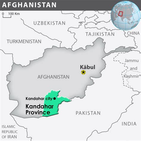 A map of Afghanistan highlighting Kandahar city in Kandahar Province | The New Humanitarian