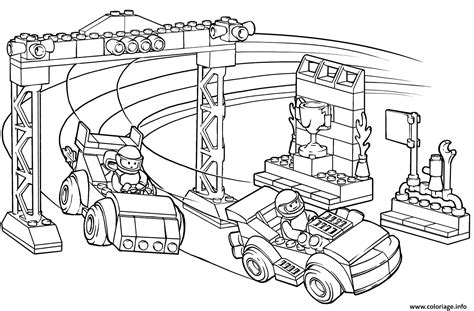 Coloriage lego junior race car competition - JeColorie.com