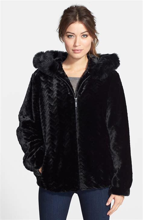 Gallery Hooded Blouson Faux Fur Jacket (Regular & Petite) (Online Only ...