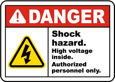 Shock Hazard High Voltage Inside Label - Claim Your 10% Discount