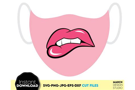 Lips Face Mask Design Graphic by March Design Studio · Creative Fabrica