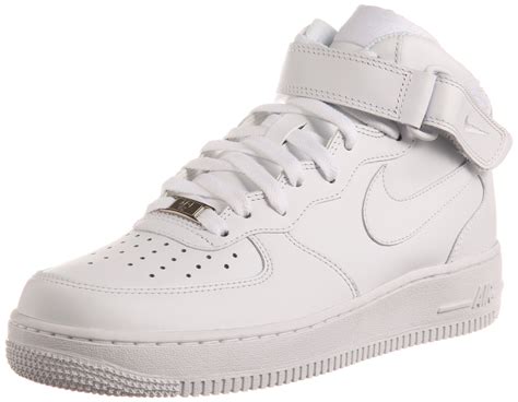 Nike 315123-111: Men's Air Force 1 Mid White/White Basketball Sneaker ...