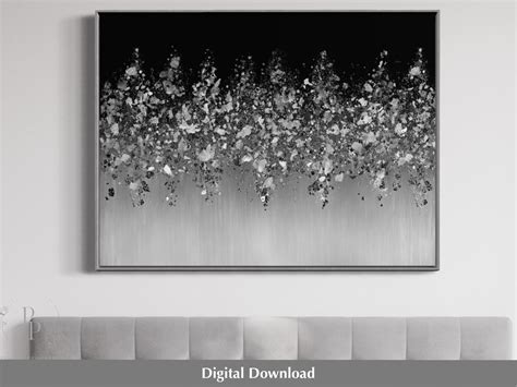 Black Abstract Art, Printable Poster, Digital Crushed Glass Wall Art ...