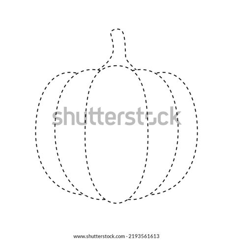 Pumpkin Tracing Worksheet Kids Stock Vector (Royalty Free) 2193561613 ...