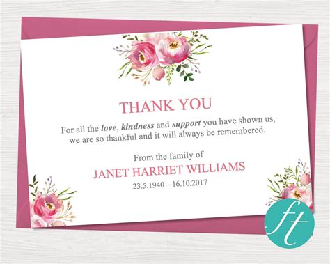 Funeral Thank You Card | Floral Burst – Funeral Templates