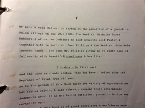 AnceStory Archives: Rev Samuel Parris site excavation and sermons transcribed Danvers MA