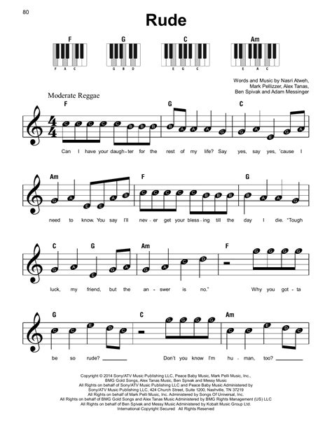 MAGIC! - Rude sheet music