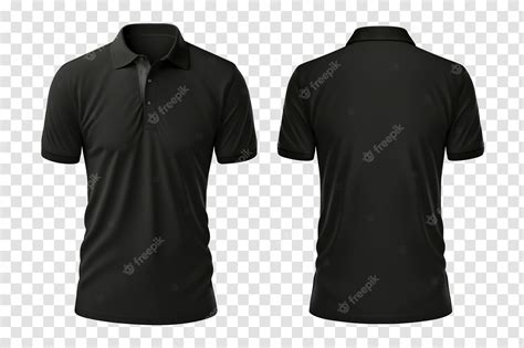 Premium PSD | Black polo shirts front and back