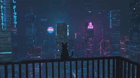 Black Cat In Raining City Archives - Live Wallpaper