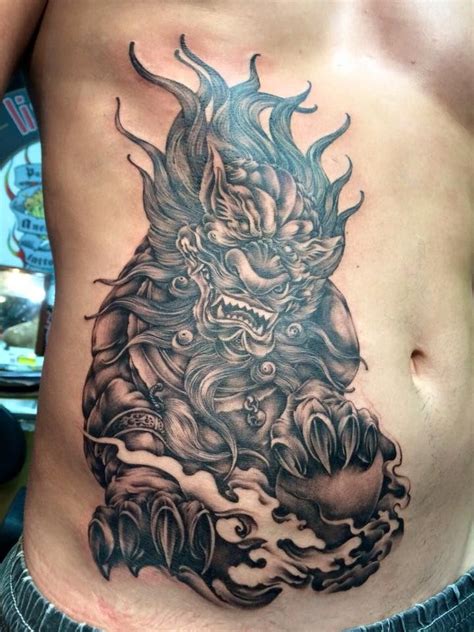 The Chinese guardian lions tattoo. #foodog #liondog Artist :Kob | ลาย ...