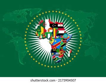 African Union Flag Map Flags World Stock Illustration 2173904507 | Shutterstock