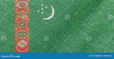 Turkmenistan Fabric Flag Cotton Material Wide Flags Stock Photo - Image of bandera, material ...