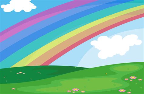 Rainbow Sky Background Cartoon