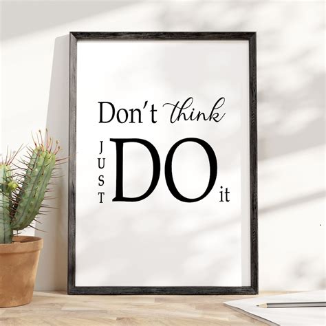 Quotes Printable Don't Think Just Do It Success - Etsy