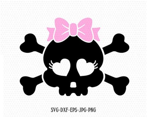 Cute Skull Girl Halloween Svg Cute Love Sugar Skull Svg - Etsy