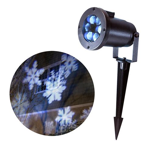 Lumabase 1-Light LED White Snowflakes Projector Light-22501 - The Home ...