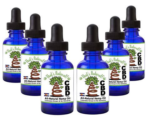 6 Bottle Pack of Premium CBD Hemp Oil from That's Natural! - 1,500mg T ...