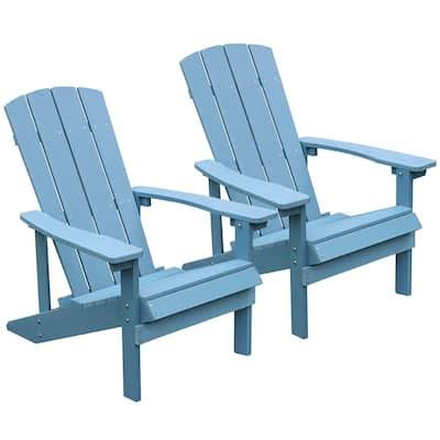 White Outdoor Loungers Set of 2 Adirondack Patio Chair Set For Deck ...