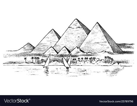 Seven wonders ancient world great pyramid vector image on VectorStock | Egypt tattoo, Egypt ...