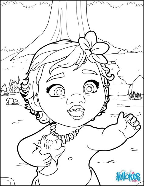 Baby Moana coloring page! More Moana coloring sheets on hellokids.com ...