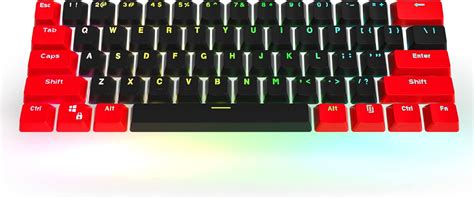 Fogruaden PBT Keycaps Red and Black Keycaps 60 Percent, OEM Profile ...