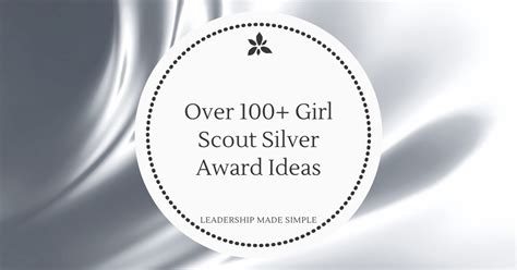 100 Girl Scout Silver Award Ideas