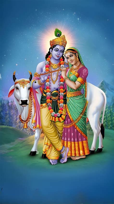 1600x900px, 720P free download | Radha Krishna Beautiful, Cow Background, lord, god, kanha, HD ...