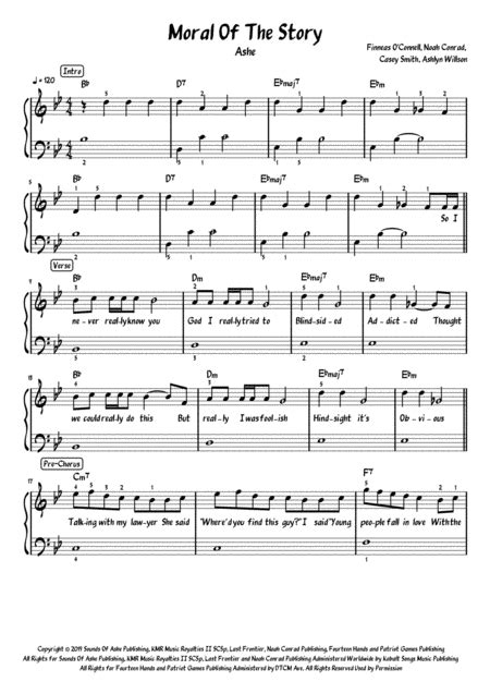 Moral Of The Story (arr. Meowscore) by Ashe Sheet Music for Piano & Vocal at Sheet Music Direct